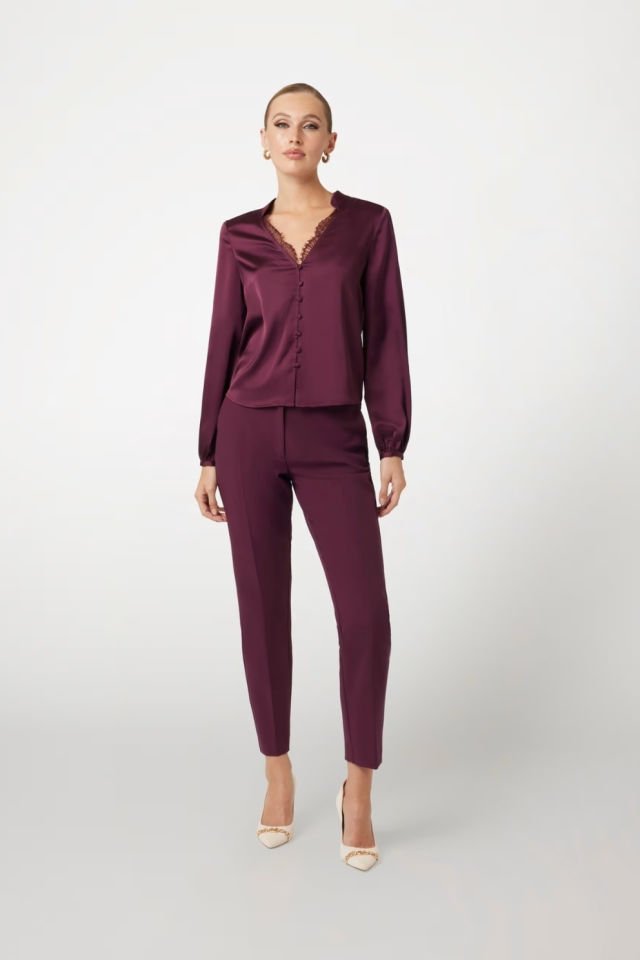 Guess Marciano Normal Bel Regular Pantolon Bordo