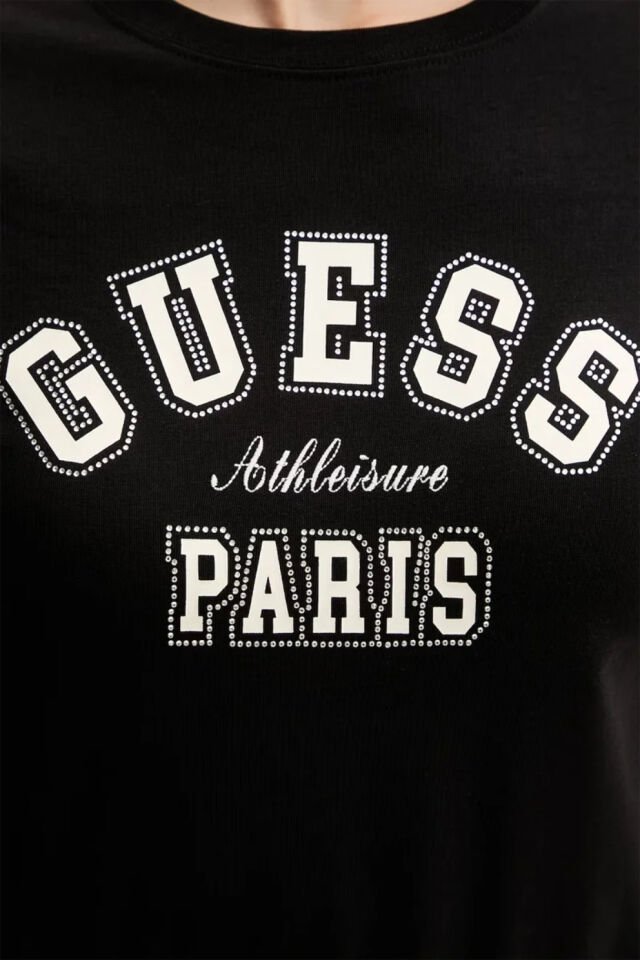 Guess Rhinestones Logolu Tişört Siyah