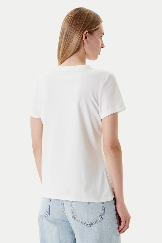 Guess Tişört Normal Kesim Beyaz