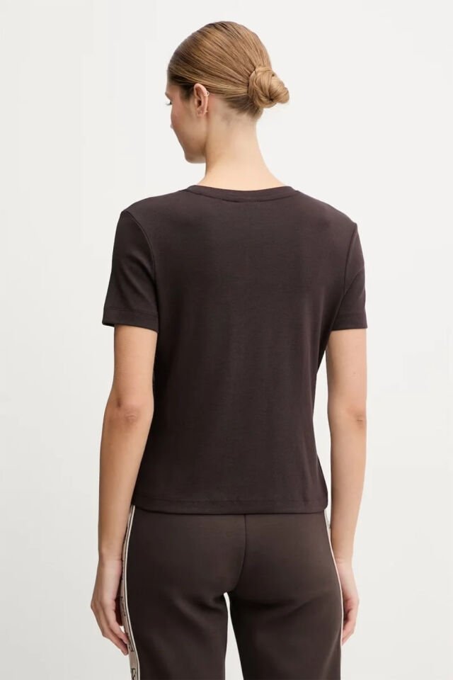 Guess Sonia Bisiklet Yaka Kısa Kollu Kadın Kahverengi Tişört