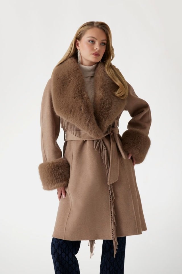 GUESS Marciano Yün Karışımı Palto Kahverengi