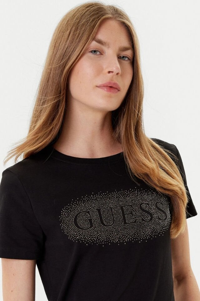 Guess Tişört Normal Kesim Siyah