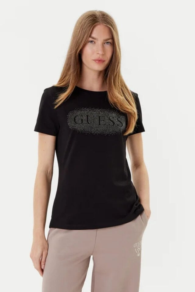 Guess Tişört Normal Kesim Siyah