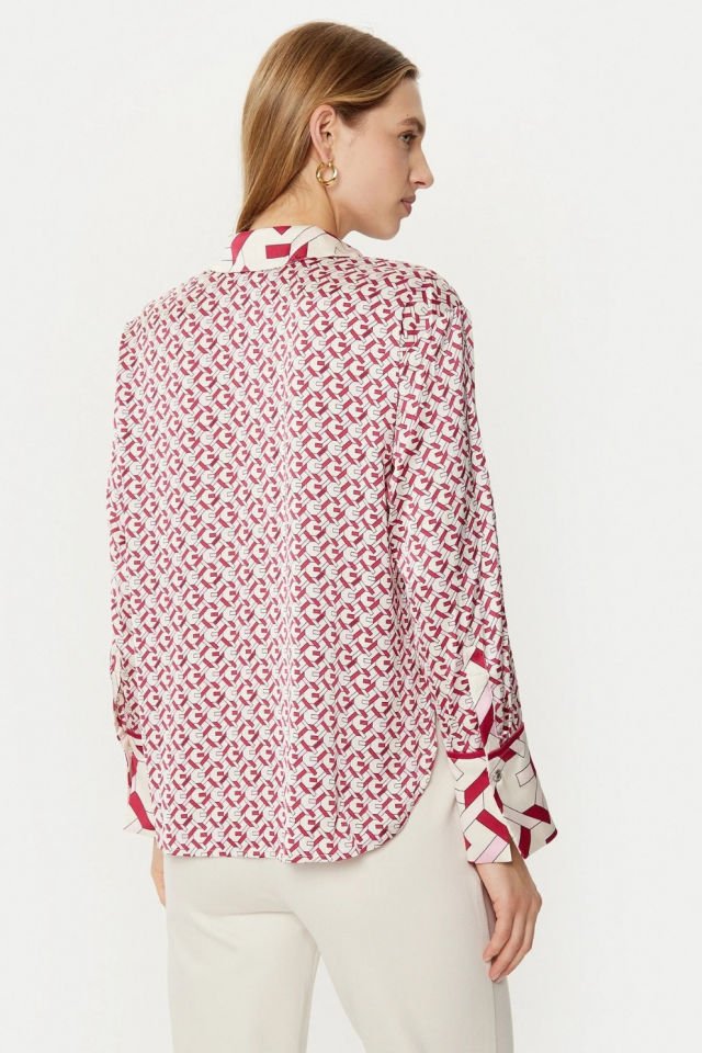 Guess Ls Alexandra 4G Logolu Regular Fit Bayan Gömlek Pembe