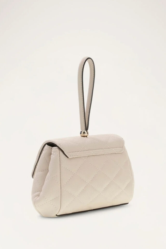 Guess Frances Mini Kapaklı Çapraz Askılı Çanta Krem