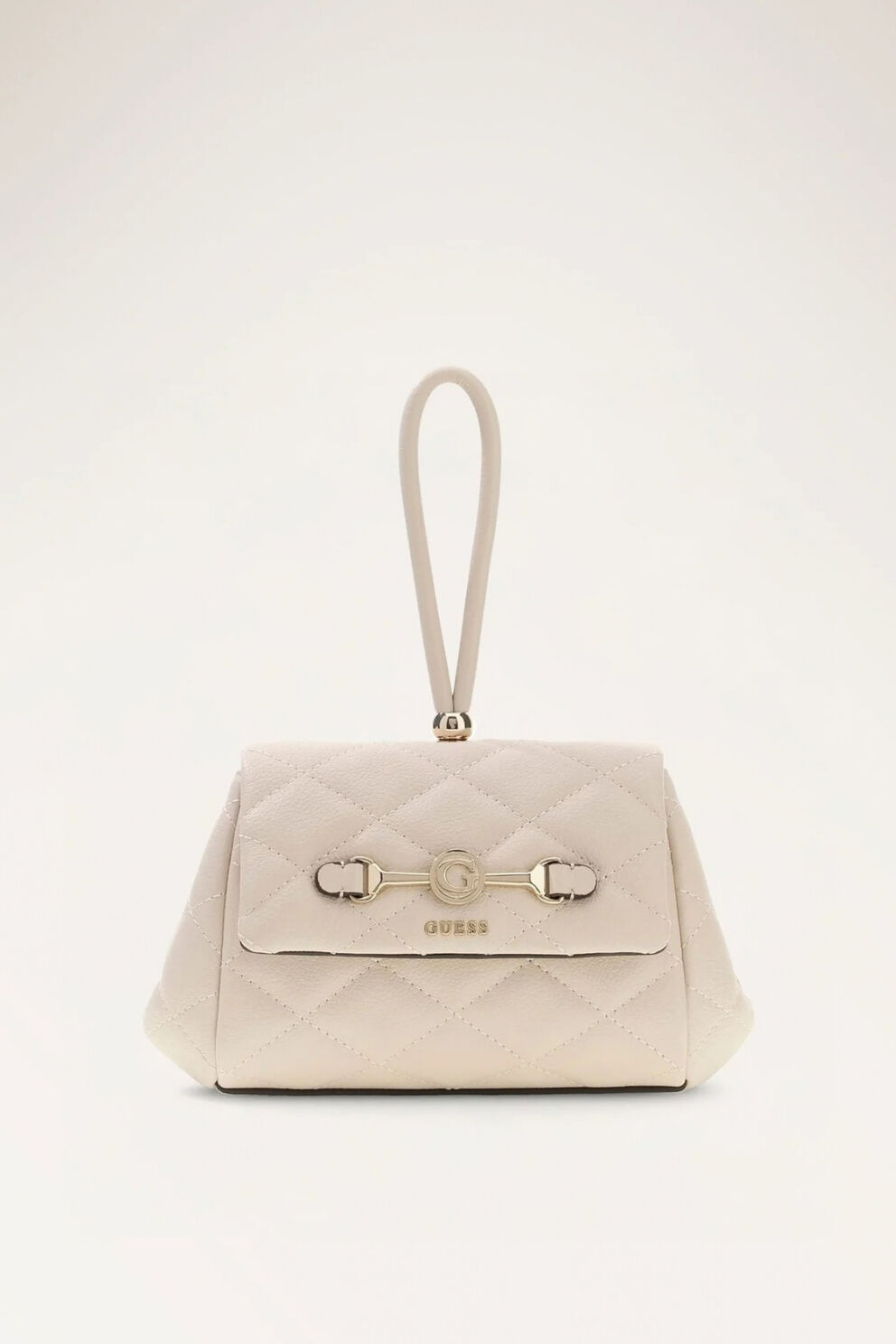 Guess Frances Mini Kapaklı Çapraz Askılı Çanta Krem