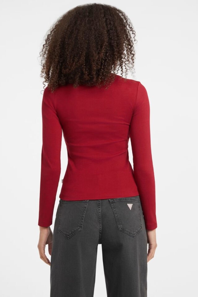 Guess Logo Nakış İşlemeli Üst Kırmızı