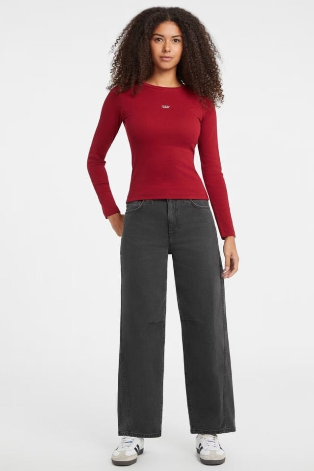 Guess Logo Nakış İşlemeli Üst Kırmızı