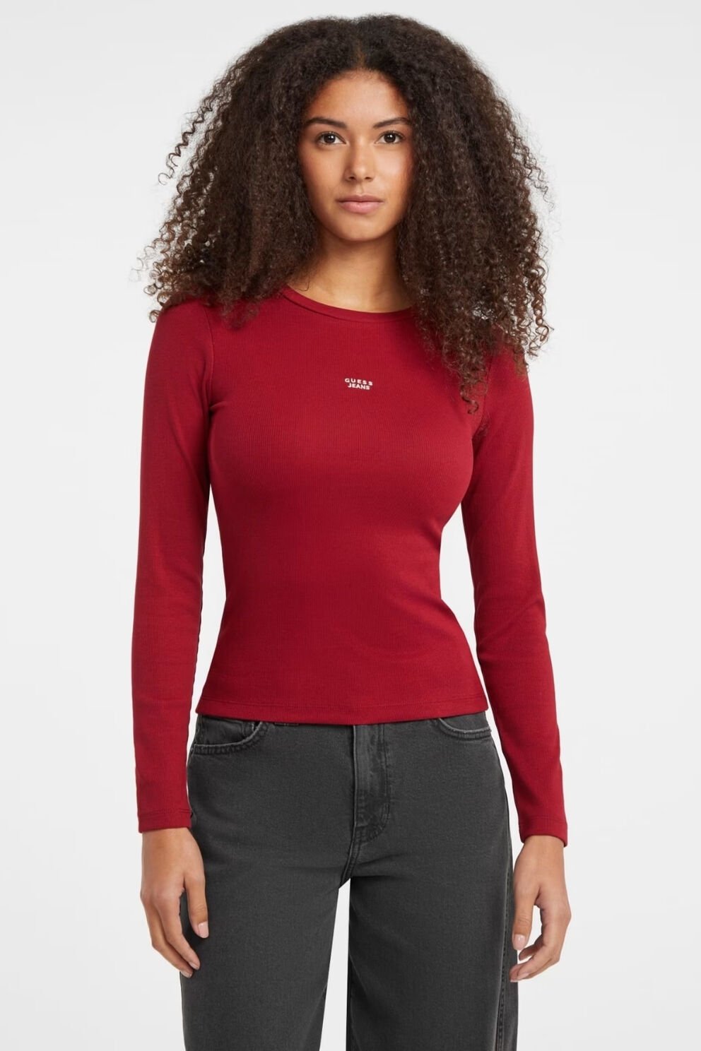 Guess Logo Nakış İşlemeli Üst Kırmızı