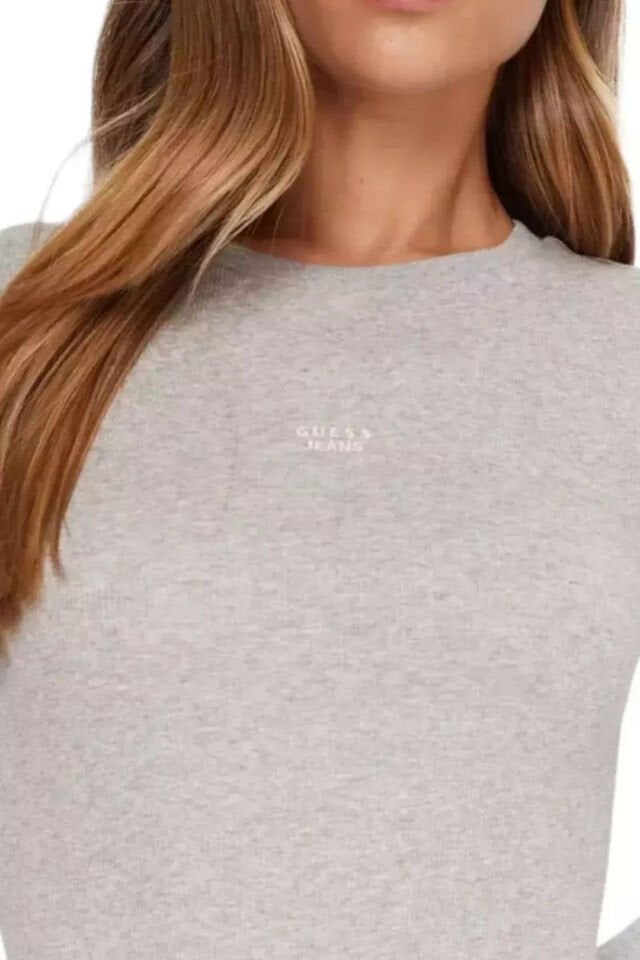 Guess Logo Nakış İşlemeli Üst Gri