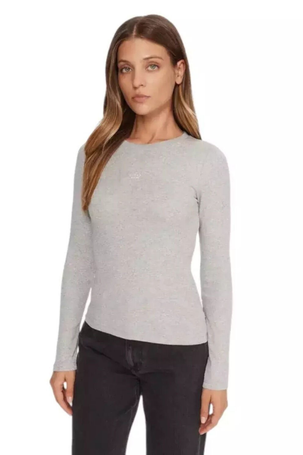 Guess Logo Nakış İşlemeli Üst Gri