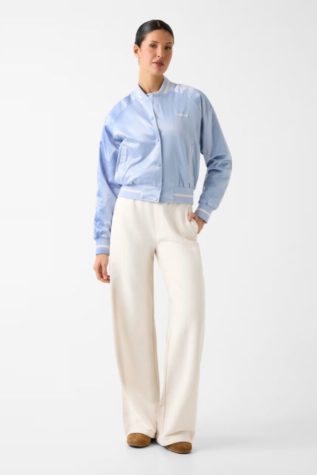 Guess Saten Bomber Ceket Açık Mavi