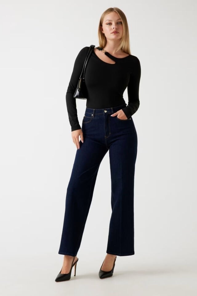 Guess Cut-out Tokalı Üst Siyah