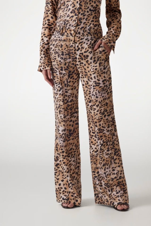 Guess Palazzo Fit Animalier Desenli Pantolon