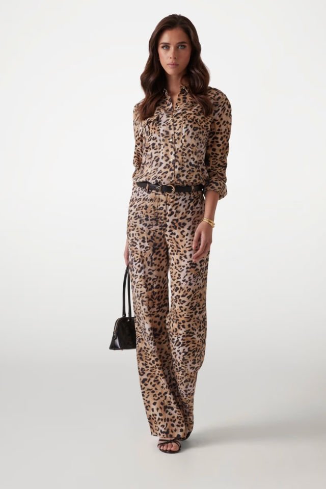 Guess Palazzo Fit Animalier Desenli Pantolon