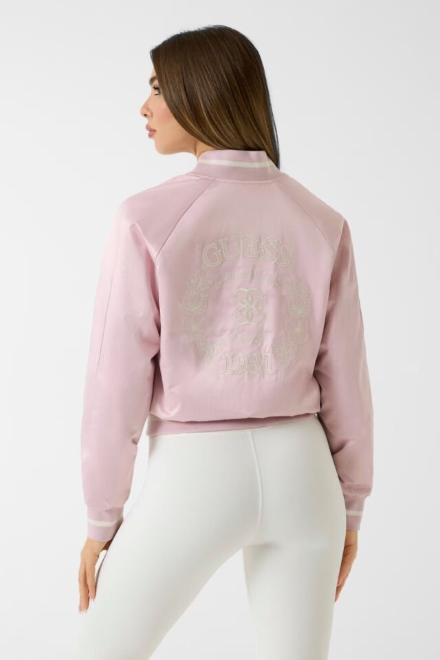 Guess Saten Bomber Ceket Pembe