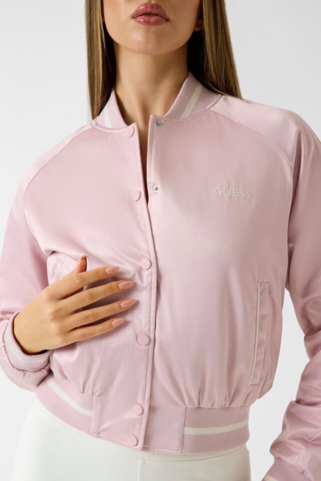 Guess Saten Bomber Ceket Pembe