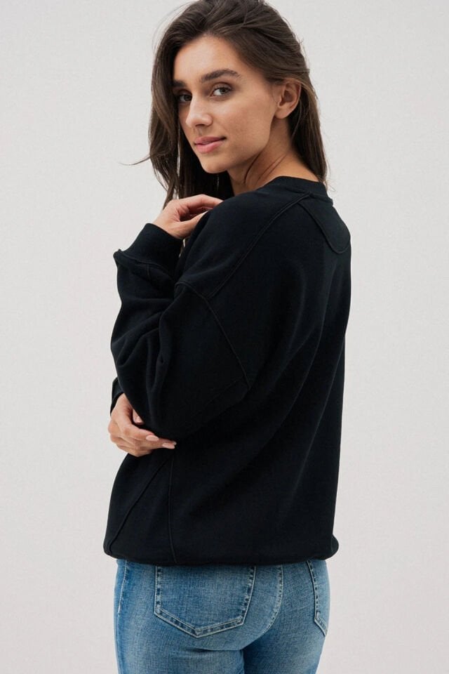 Guess İşlemeli Logolu Sweat Siyah