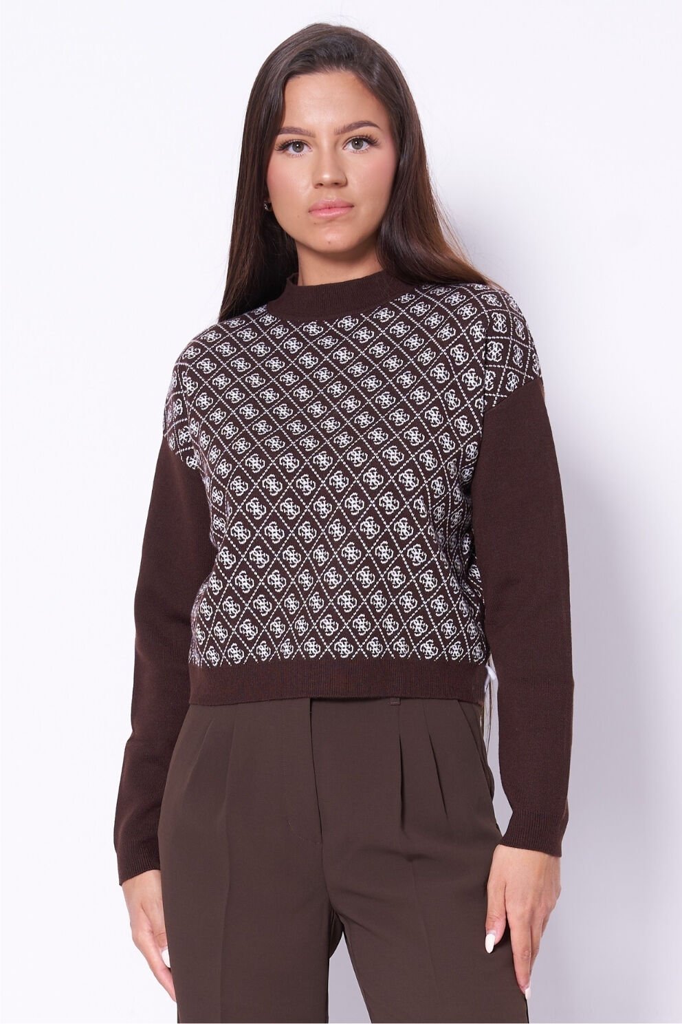 Guess Kahverengi 4G logolu Kazak