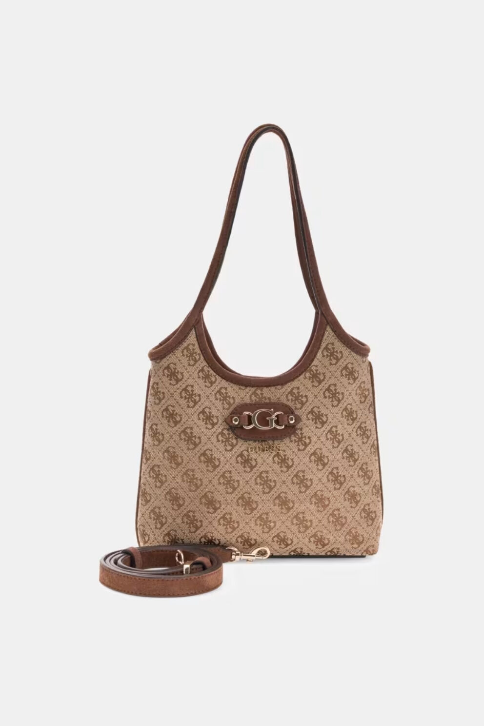 Guess  Samantha Logo Mini Shopper Çanta Kahverengi
