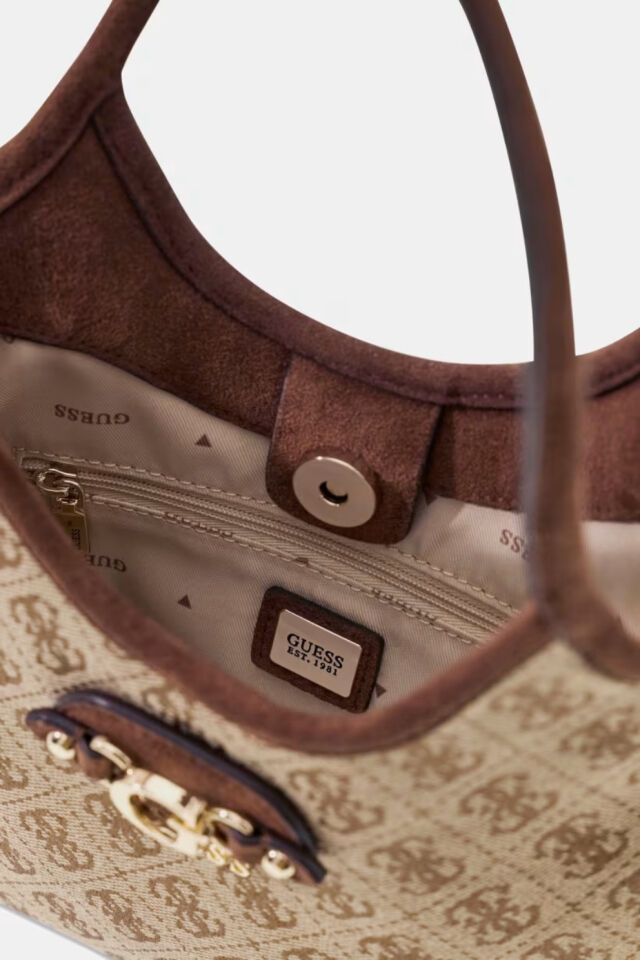 Guess  Samantha Logo Mini Shopper Çanta Kahverengi