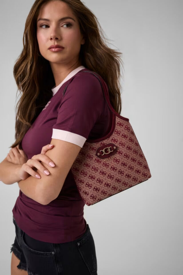 Guess  Samantha Logo Mini Shopper Çanta Kırmızı