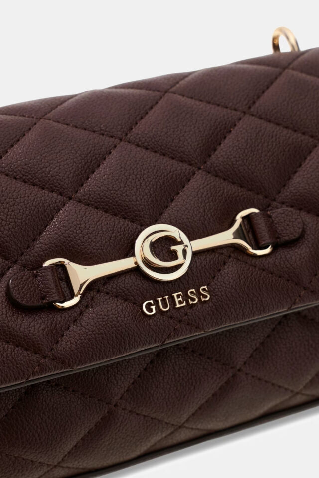 Guess Frances Kapitone Omuz Çantası Kahverengi