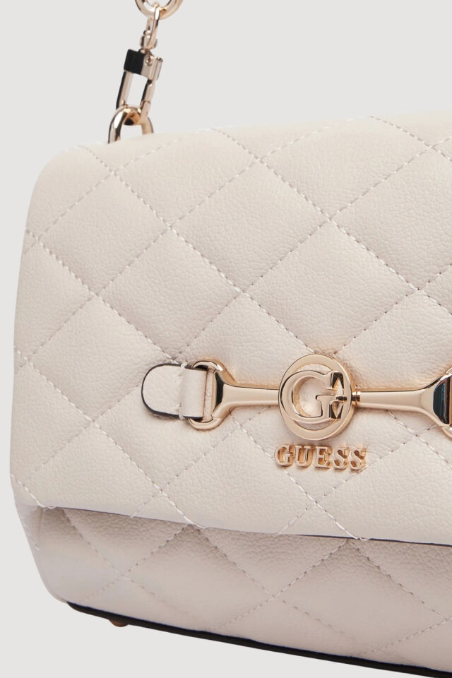 Guess Frances Kapitone Omuz Çantası Krem