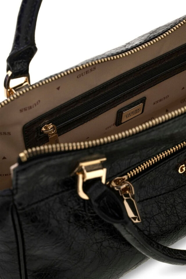 Guess Antonia Satchel S Siyah Çanta
