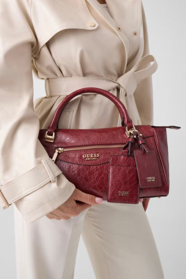 Guess Antonia Satchel S Çanta Kırmızı