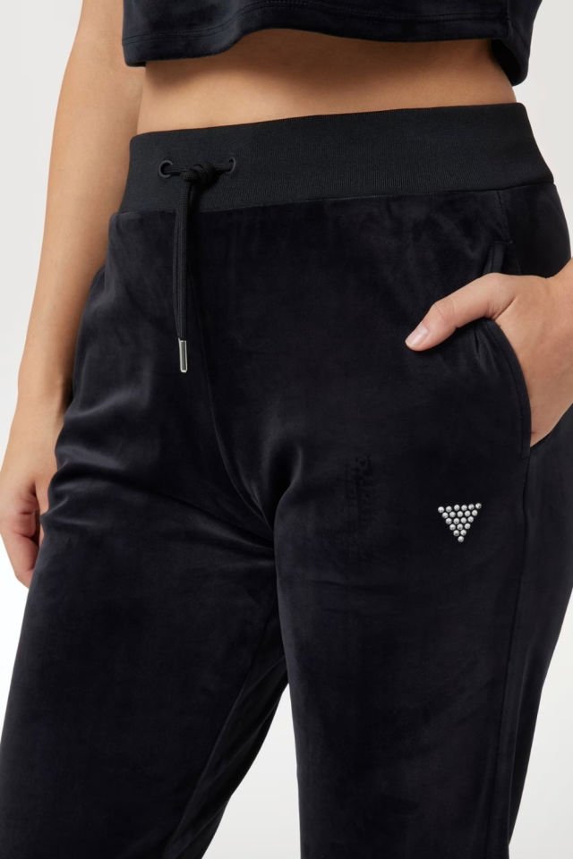 Guess Kadife Jogger Pantolon Siyah