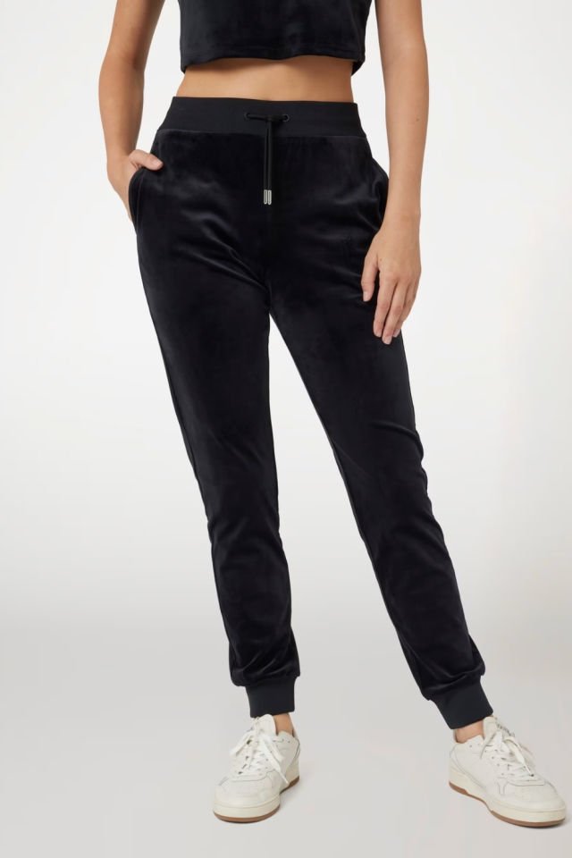 Guess Kadife Jogger Pantolon Siyah