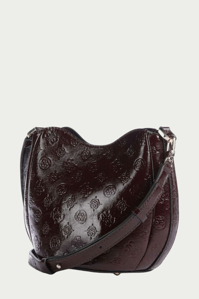 Guess Carmella Kova Çanta Suni Deri Bordo Logolu