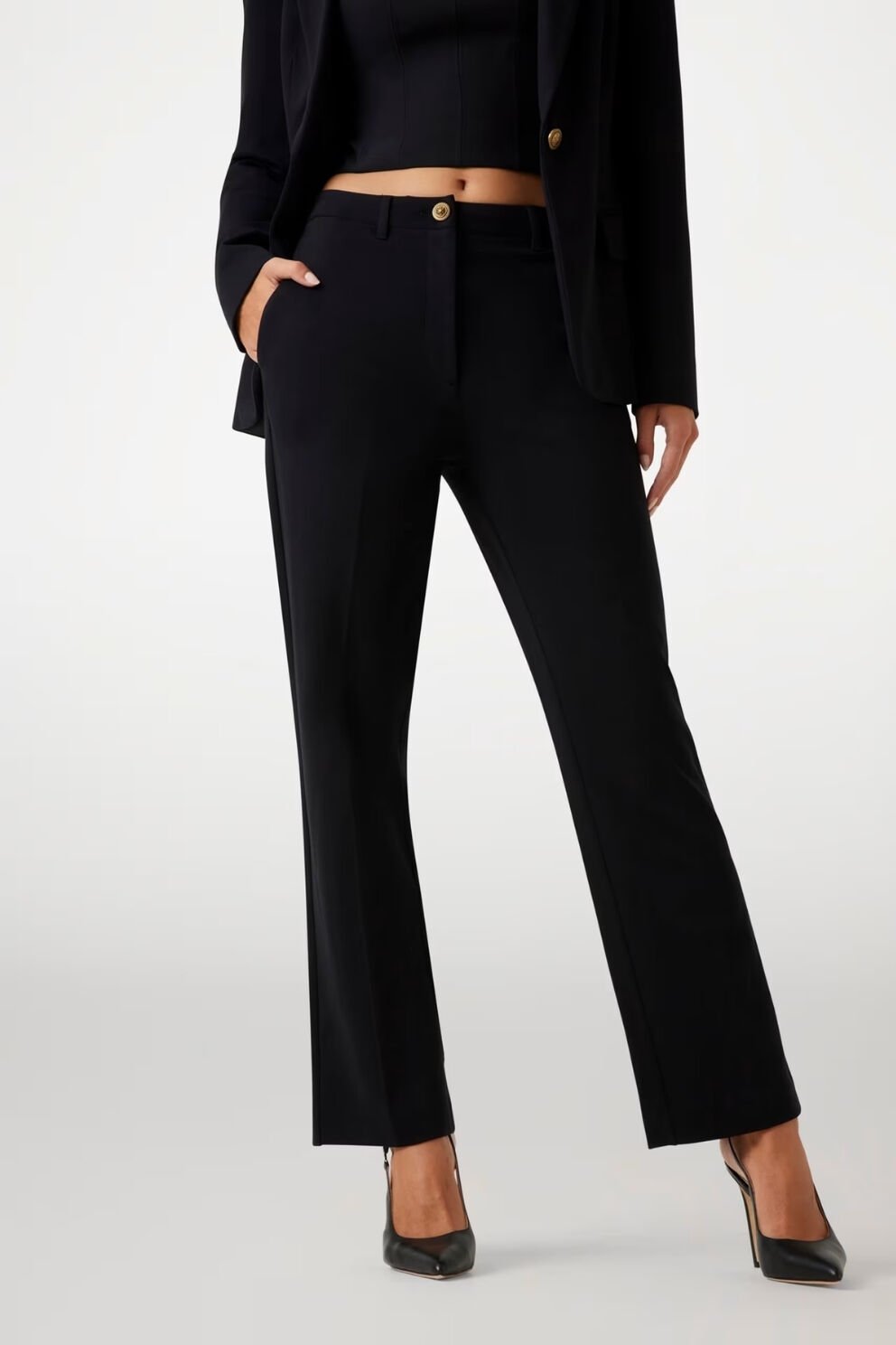 Guess Normal Bel Regular Fit Pantolon Siyah