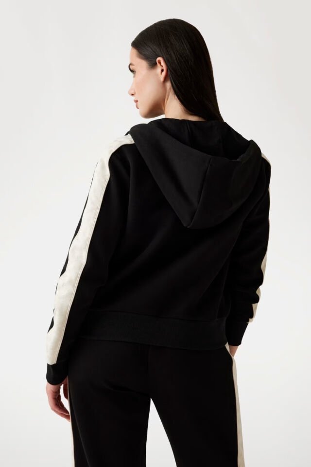 Guess Kapüşonlu Fermuarlı Sweatshirt Siyah