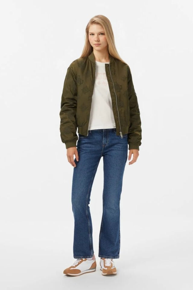 Guess Philomene Bomber Kadın Yeşil Ceket