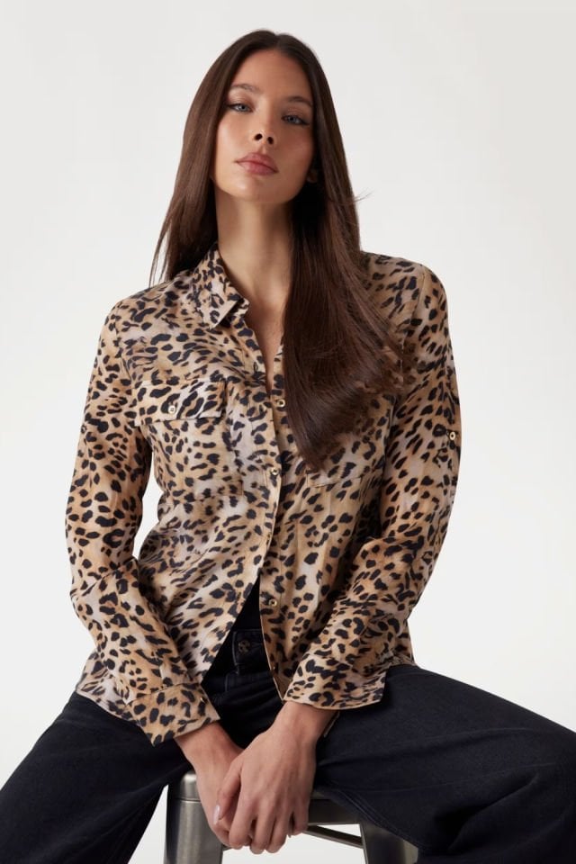 Guess Regular Fit T-shirt Leopar
