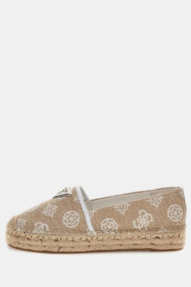 Guess Jolandon Deri Karışımlı Espadril Babet Bej