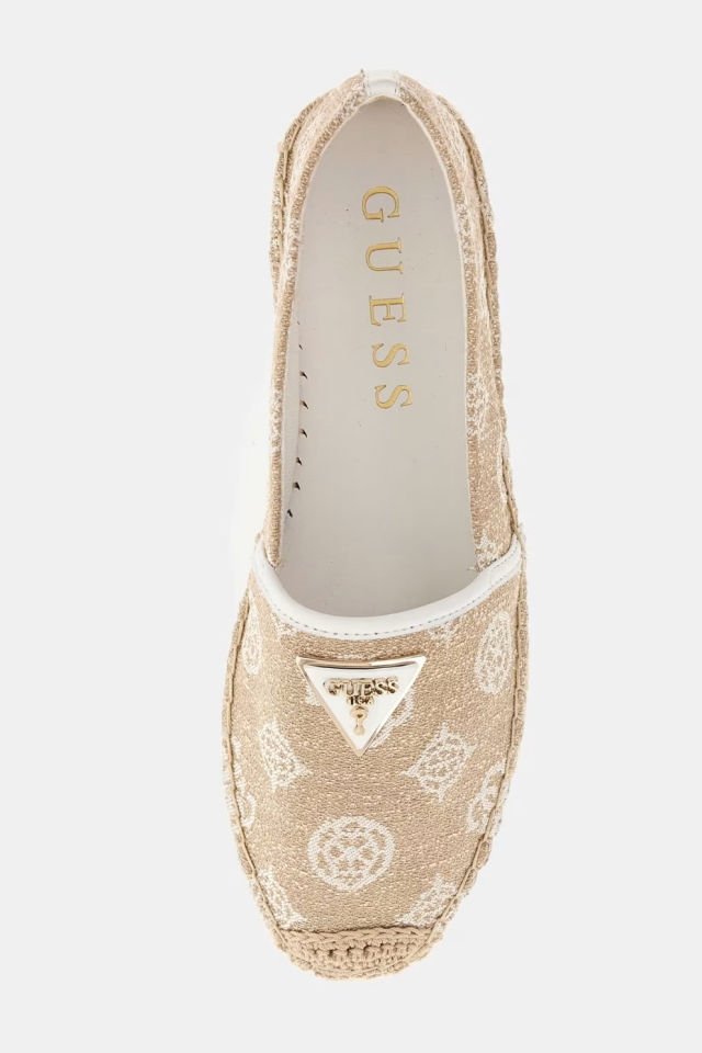 Guess Jolandon Deri Karışımlı Espadril Babet Bej