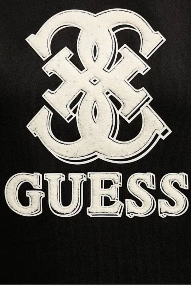 Guess Baskılı Kapüşonlu Sweat Siyah