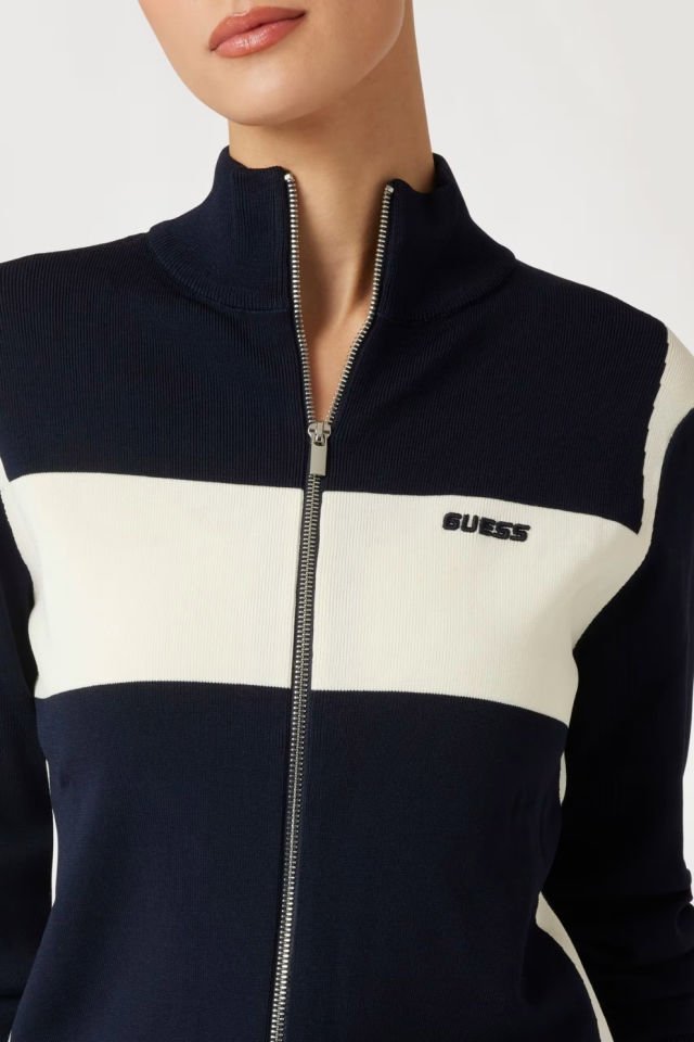 Guess Tech Fermuarlı Sweatshirt Mavi