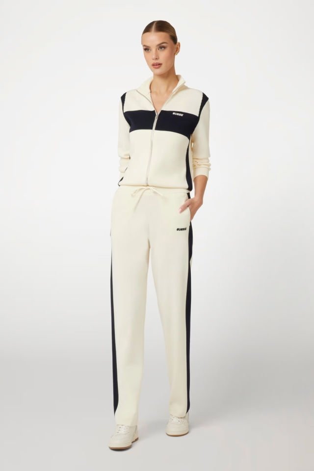 Guess Tech Fermuarlı Sweatshirt Krem