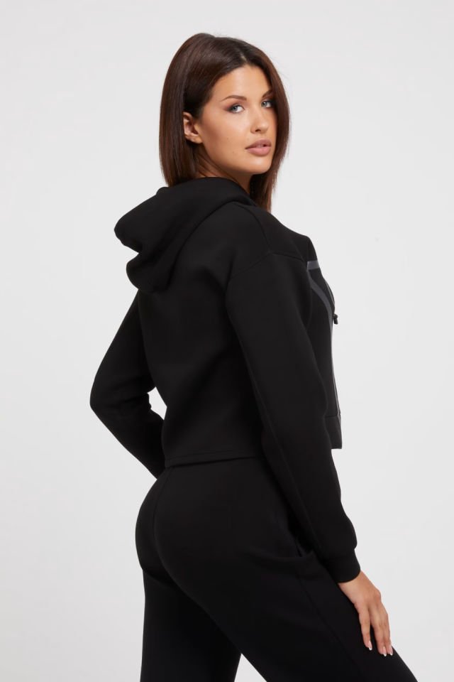 Guess Önde Üçgen Logolu Scuba Sweatshirt Siyah