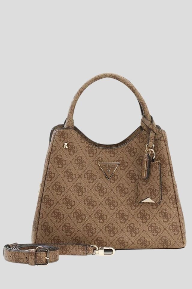 Guess Meridian II Girlfriend Carryall Bone Logo Omuz Çantası Kahverengi