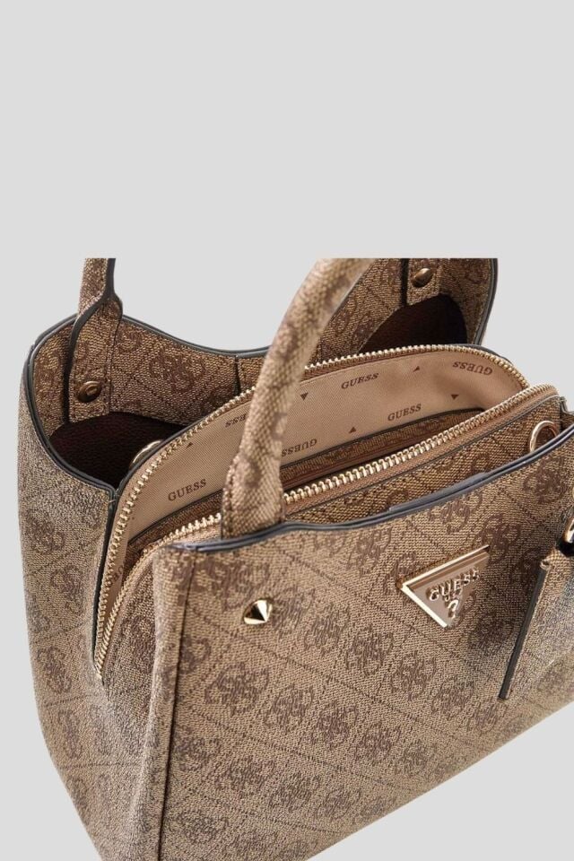 Guess Meridian II Girlfriend Carryall Bone Logo Omuz Çantası Kahverengi