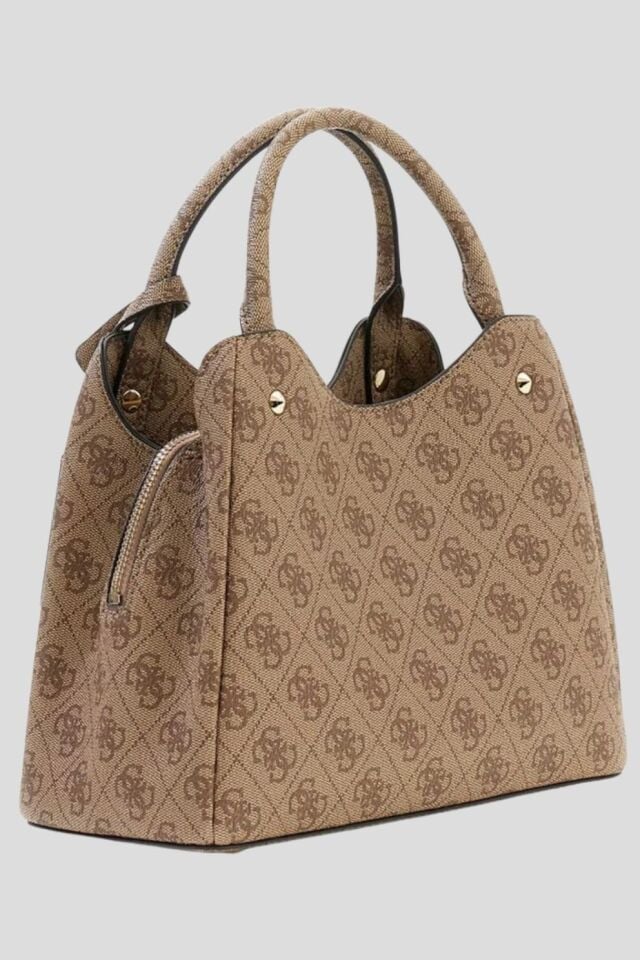Guess Meridian II Girlfriend Carryall Bone Logo Omuz Çantası Kahverengi