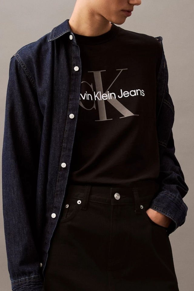 Calvin Klein Monogramlı Tişört Siyah