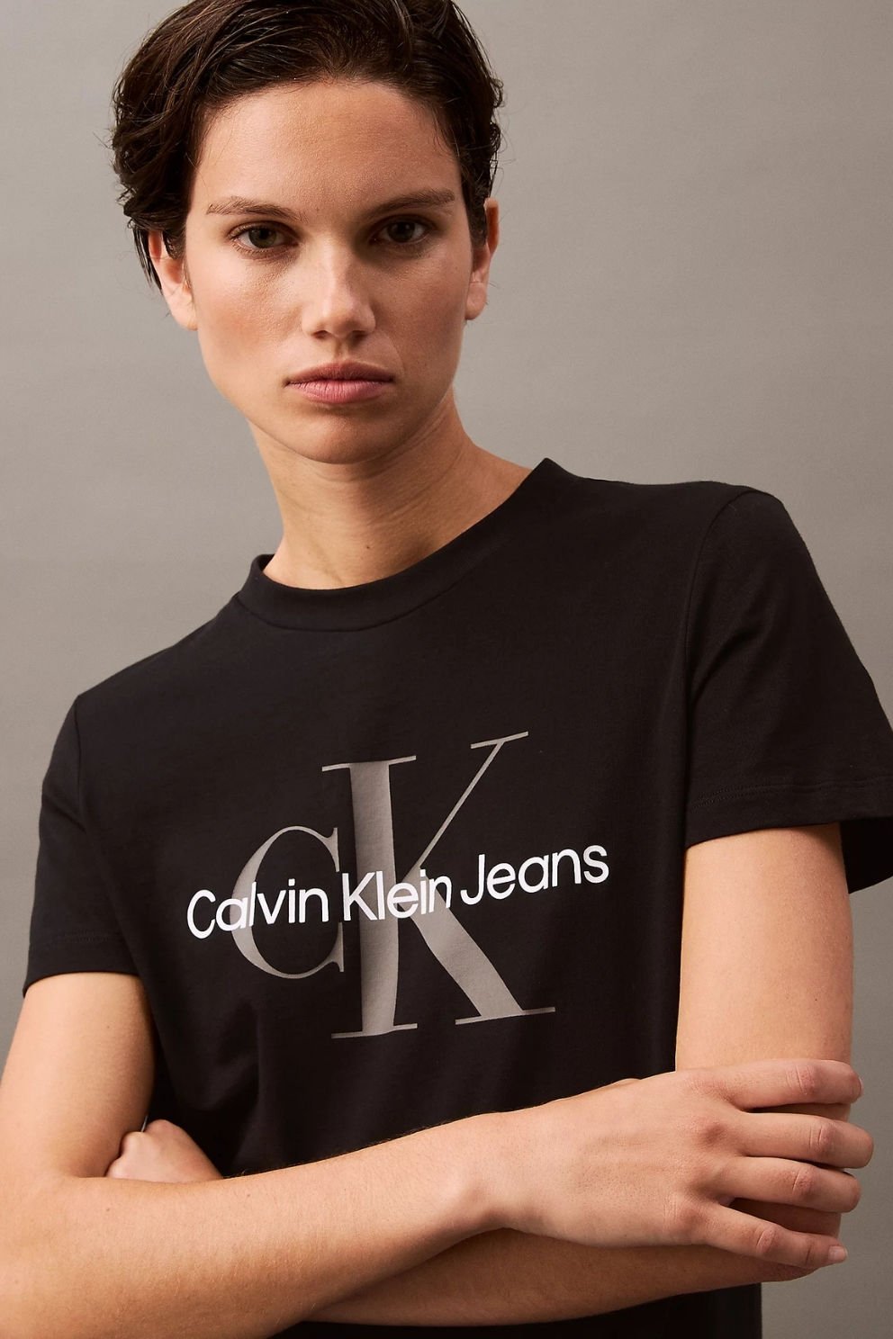 Calvin Klein Monogramlı Tişört Siyah