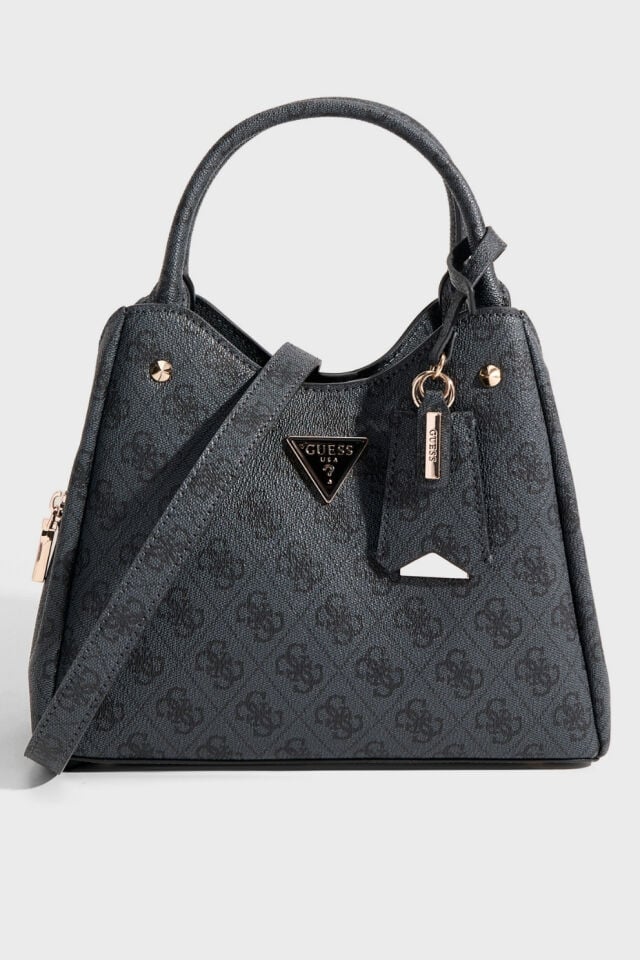 Guess Meridian II Girlfriend Carryall Bone Logo Omuz Çantası Koyu Gri