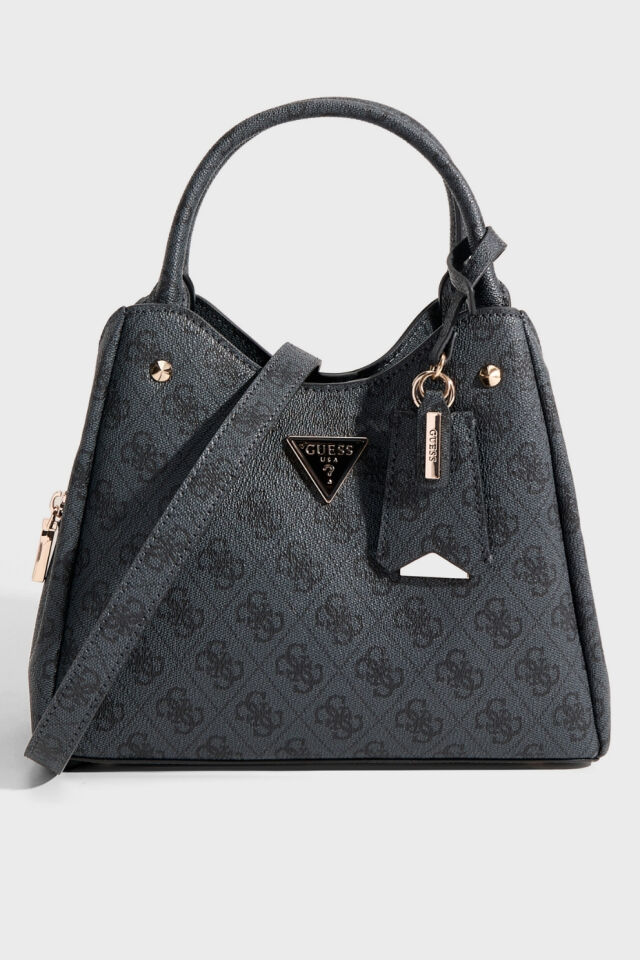 Guess Meridian II Girlfriend Carryall Bone Logo Omuz Çantası Koyu Gri